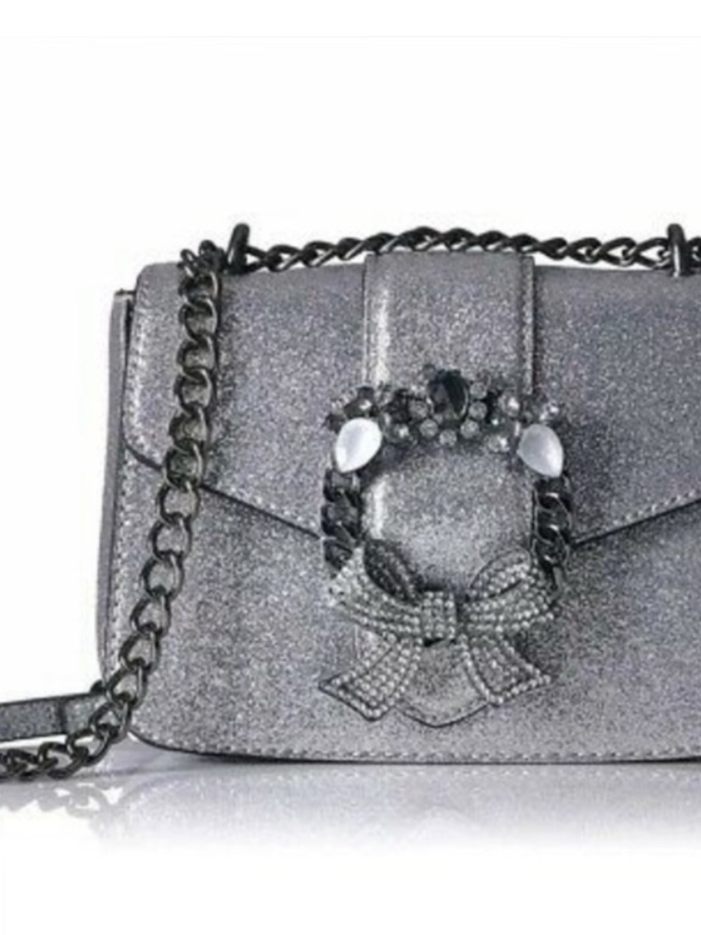 Aldo Women's Metallic Silver Embellished Crossbody Bag